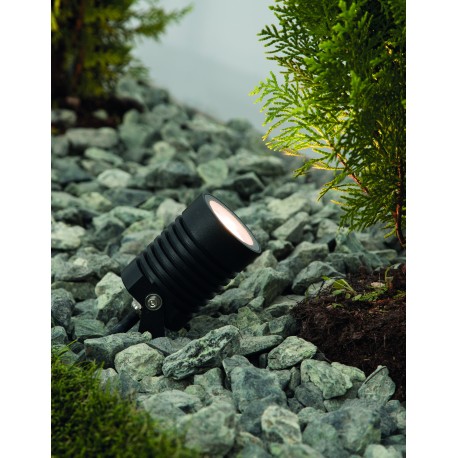 Black Aluminium & Glass LED 10 Watt 742Lm 3000K 100-240 Volt 50Hz Beam Angle 24O IP65 D: 6.5 W: 11 H: 35 cm 