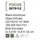 Black Aluminium Glass Diffuser LED GU10 1x7 Watt 100-240 Volt IP54 Bulb Excluded D: 6.8 W: 13.8 H: 55 cm 