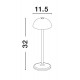 White Aluminium & Acrylic LED 1 Watt 207Lm 3000K DC 5 Volt IP54 Switch On/Off / USB Wire D: 11.5 W: 11.8 H: 32 cm 