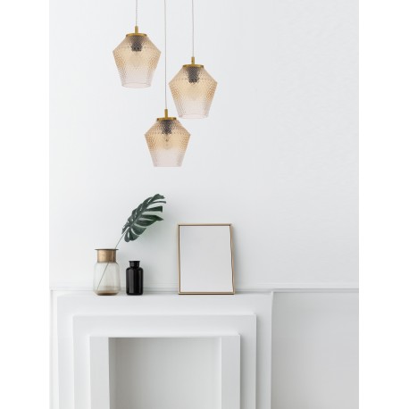 Pendant Light Cognac shadow Gl Brass Metal E273x60W D47 H120 