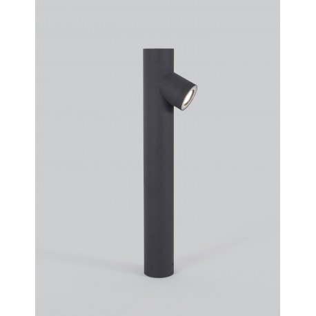 Dark Gray Aluminium Glass Diffuser LED GU10 1x7 Watt 220-240 Volt IP65 Bulb Excluded D: 8 W: 14.6 H: 60 cm 