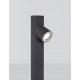 Dark Gray Aluminium Glass Diffuser LED GU10 1x7 Watt 220-240 Volt IP65 Bulb Excluded D: 8 W: 14.6 H: 60 cm 