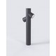 Dark Gray Aluminium Glass Diffuser LED GU10 2x7 Watt 220-240 Volt IP65 Bulb Excluded D: 8 W: 21 H: 60 cm 