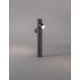 Dark Gray Aluminium Glass Diffuser LED GU10 2x7 Watt 220-240 Volt IP65 Bulb Excluded D: 8 W: 21 H: 60 cm 