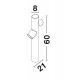 Dark Gray Aluminium Glass Diffuser LED GU10 2x7 Watt 220-240 Volt IP65 Bulb Excluded D: 8 W: 21 H: 60 cm 