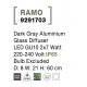 Dark Gray Aluminium Glass Diffuser LED GU10 2x7 Watt 220-240 Volt IP65 Bulb Excluded D: 8 W: 21 H: 60 cm 