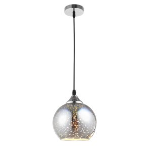 Pendant, Chrome Glass & metal, 1*E27, 40W, D:25 