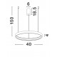 Triac Dimmable Brushed Brown Coffee Aluminium & Silicone LED 22 Watt 2552Lm 3000K IP20 D: 40 H: 150 cm 