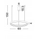 Triac Dimmable Brushed Brown Coffee Aluminium & Silicone LED 40 Watt 3326Lm 3000K IP20 D: 60 H: 150 cm 