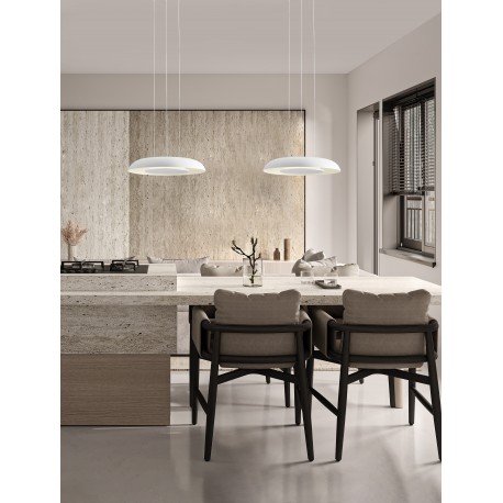 Triac Dimmable Sandy White Metal & Acrylic LED 24 Watt 220-240Volt 1208Lm IP20 2700 + 4000K CCT Dip Switch D: 40 H: 145 cm 