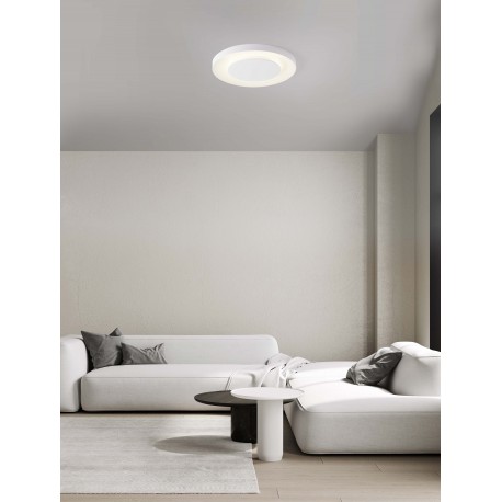 Triac Dimmable Sandy White Metal & Acrylic LED 37 Watt 220-240Volt 2207Lm IP20 2700 + 4000K D: 60 H: 5 cm 
