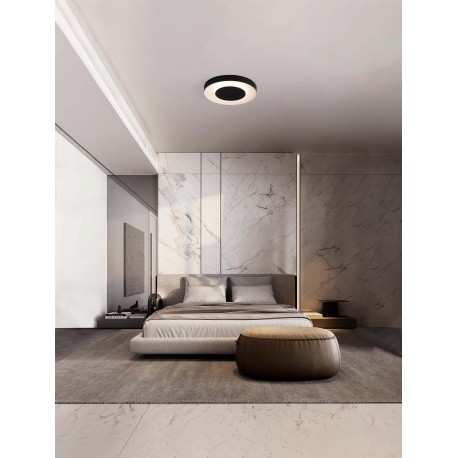 Triac Dimmable Sandy Black & White Metal & Acrylic LED 25 Watt 220-240Volt 1592Lm IP20 2700 + 4000K D: 40 H: 5 cm 