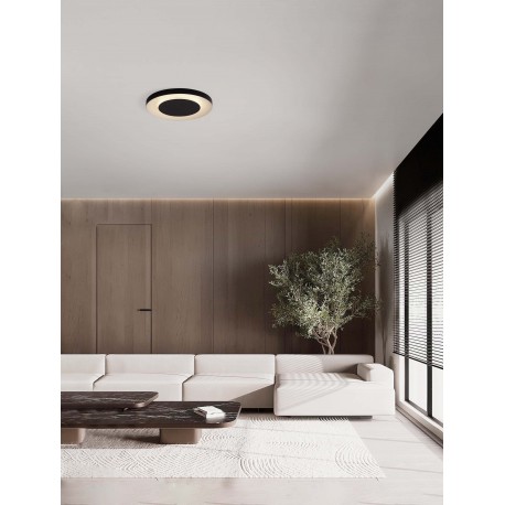 Triac Dimmable Sandy Black & White Metal & Acrylic LED 37 Watt 220-240Volt 2207Lm IP20 2700 + 4000K D: 60 H: 5 cm 