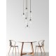 Pendant lamp, metal & glass, max60W, 6*E27, D:53*120 