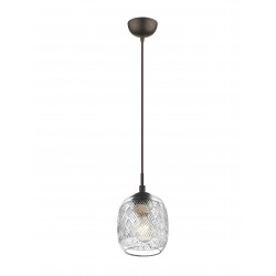 Pendant lamp, metal & glass, max60W, 1*E27, D:14*120 