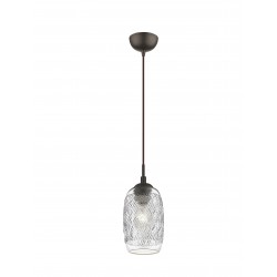 Pendant lamp, metal & glass, max60W, 1*E27, D:14*120 