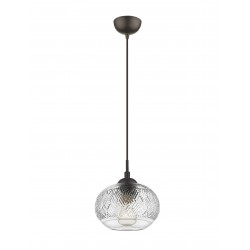 Pendant lamp, metal & glass, max60W, 1*E27, D:18*120 