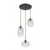 Pendant lamp, metal & glass, max60W, 3*E27, D:44*120