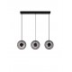 Triac Dimmable Sandy Black Metal & Smoky Gray Glass LED 24 Watt 220-240 Volt 660Lm 3000K IP20 L: 85 W: 26 H: 169 cm 