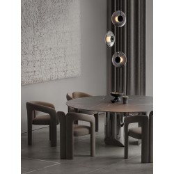 Triac Dimmable Sandy Black Metal & Smoky Gray Glass LED 24 Watt 220-240 Volt 660Lm 3000K IP20 D: 35 H: 169 cm 