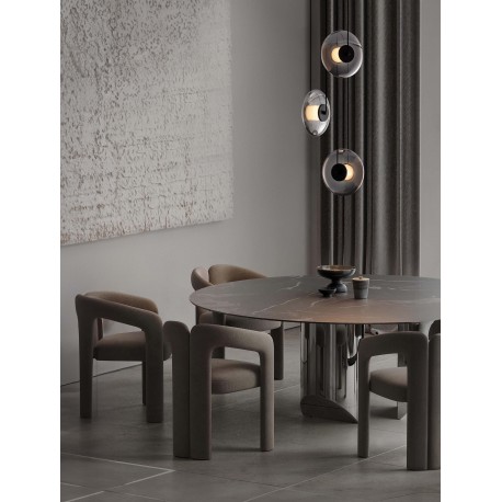 Triac Dimmable Sandy Black Metal & Smoky Gray Glass LED 24 Watt 220-240 Volt 660Lm 3000K IP20 D: 35 H: 169 cm 