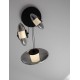 Triac Dimmable Sandy Black Metal & Smoky Gray Glass LED 24 Watt 220-240 Volt 660Lm 3000K IP20 D: 35 H: 169 cm 