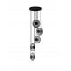 Triac Dimmable Sandy Black Metal & Smoky Gray Glass LED 40 Watt 220-240 Volt 1100Lm 3000K IP20 D: 40 H: 220 cm 