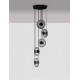Triac Dimmable Sandy Black Metal & Smoky Gray Glass LED 40 Watt 220-240 Volt 1100Lm 3000K IP20 D: 40 H: 220 cm 