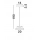 Triac Dimmable Sandy Black Metal & Gold Acrylic LED 7 Watt 220-240 Volt 414Lm 3000K IP20 D: 20 H: 190 cm 