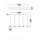 Triac Dimmable Sandy Black Metal & Gold Acrylic LED 24 Watt 220-240 Volt 771Lm 3000K IP20 L: 132 W: 20 H: 161 cm 