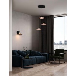 Triac Dimmable Sandy Black Metal & Gold Acrylic LED 7 Watt 220-240 Volt 367Lm 3000K IP20 D: 20 W: 22,5 H: 15,5 cm 