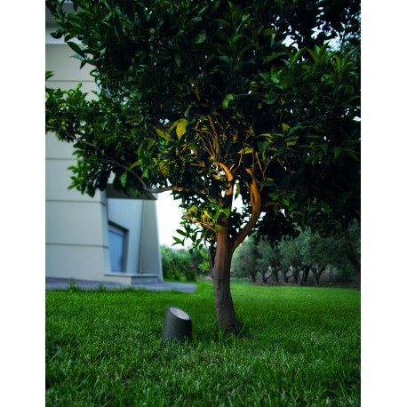 Dark Gray Sandstone Glass Diffuser LED GU10 1x7 Watt 100-240 Volt Bulb Excluded IP65 D: 14 H: 16 cm 