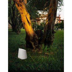 White Sandstone Glass Diffuser LED GU10 1x7 Watt 100-240 Volt Bulb Excluded IP65 D: 14 H: 16 cm 