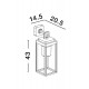 Anthracite Die-Casting Aluminium & Clear Acrylic LED E27 1x12 Watt 220-240 Volt Bulb Excluded IP65 L: 14.5 W: 20.5 H: 43 cm 