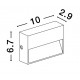 Anthracite Die-Casting Aluminium & Clear Acrylic LED 1.5 Watt 34Lm 3000K 220-240V Beam Angle 50º IP54 L: 10 W: 2.9 H: 6.7 cm 