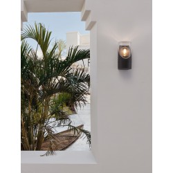 Anthracite Die-Casting Aluminum & Clear Acrylic LED E27 1x12 Watt 220-240 Volt Bulb Excluded IP65 D: 9 W: 10.1 H: 17.1 cm 