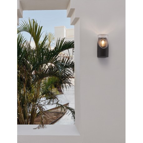 Anthracite Die-Casting Aluminum & Clear Acrylic LED E27 1x12 Watt 220-240 Volt Bulb Excluded IP65 D: 9 W: 10.1 H: 17.1 cm 