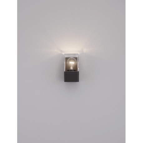 Anthracite Die-Casting Aluminum & Clear Acrylic LED E27 1x12 Watt 220-240 Volt Bulb Excluded IP65 L: 8.5 W: 9.8 H: 16 cm 