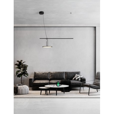 Sandy Black Steel, Aluminium & Acrylic LED 22 Watt 220-240 Volt 2600Lm 3000K IP20 L: 100 W: 30 H: 180 cm 