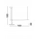 Sandy Black Steel, Aluminium & Acrylic LED 22 Watt 220-240 Volt 2600Lm 3000K IP20 L: 100 W: 30 H: 180 cm 