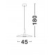 Matt Black Steel & Resin LED 16 Watt 220-240 Volt 1100Lm 3000K IP20 D: 45 H: 180 cm 