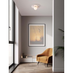 White Marble & Opal Glass LED G9 1x5 Watt 100-240 Volt IP20 bulb excluded D: 30 H: 15,5 cm 