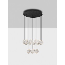 Triac Dimmable Sandy Black & Chrome Metal & Clear Acrylic LED 87 Watt 220-240 Volt 5057Lm 3000K IP20 D: 60 H: 210 cm 