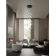 Triac Dimmable Matt Black & Gold Aluminium & Acrylic LED 64 Watt 220-240Volt 4708Lm 3000K IP20 D: 38 H: 200 cm 