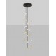 Triac Dimmable Matt Black & Gold Aluminium & Acrylic LED 64 Watt 220-240Volt 4708Lm 3000K IP20 D: 38 H: 200 cm 
