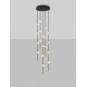 Triac Dimmable Matt Black & Gold Aluminium & Acrylic LED 64 Watt 220-240Volt 4708Lm 3000K IP20 D: 38 H: 200 cm 