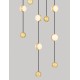 Triac Dimmable Matt Black & Gold Aluminium & Acrylic LED 64 Watt 220-240Volt 4708Lm 3000K IP20 D: 38 H: 200 cm 