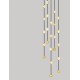 Triac Dimmable Matt Black & Gold Aluminium & Acrylic LED 64 Watt 220-240Volt 4708Lm 3000K IP20 D: 38 H: 200 cm 
