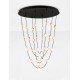 Triac Dimmable Matt Black & Gold Aluminium & Acrylic LED 102 Watt 220-240Volt 8914Lm 3000K IP20 D: 84 H: 120 cm 