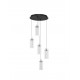Triac Dimmable Chrome Steel & Aluminium Clear Glass Sandy Black Canopy LED 38 Watt 220-240Volt 1254Lm 3000K IP20 D: 38 H: 1